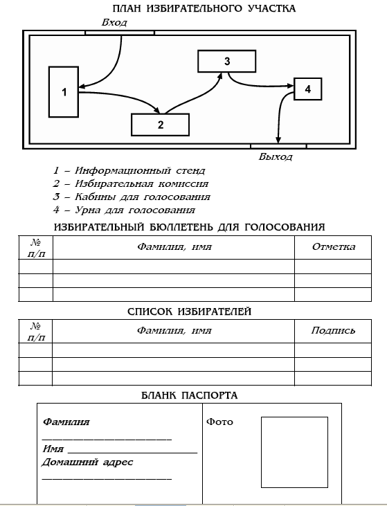 Схема избирательного участка помещения нарисовать