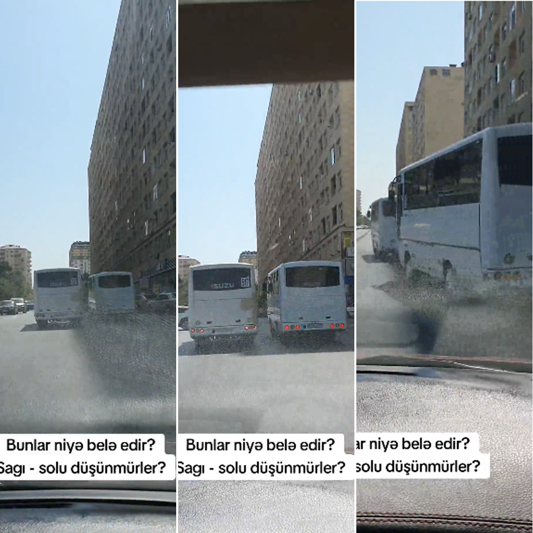 Xırdalanda sərnişin avtobusları qırmızı işıqda keçib təhlükə yaratdılar